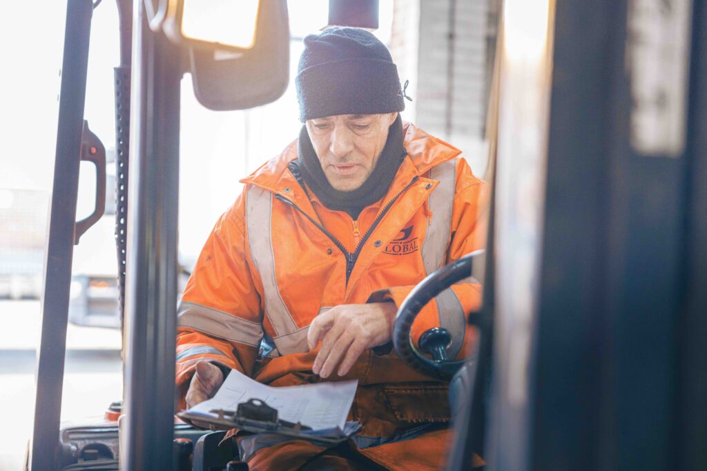 Warehouse operative checks paperwork