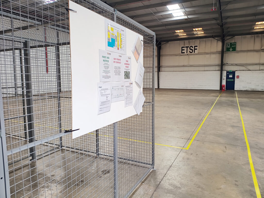 Image shows secure caged area of ETSF bonded warehouse in Immingham